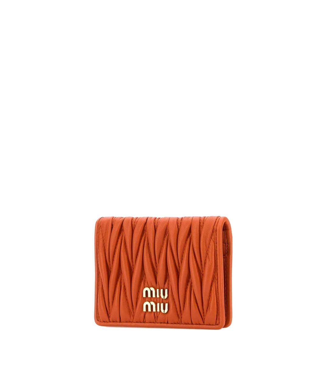MIU MIU Оранжевый кожаный кошелек, фото 2