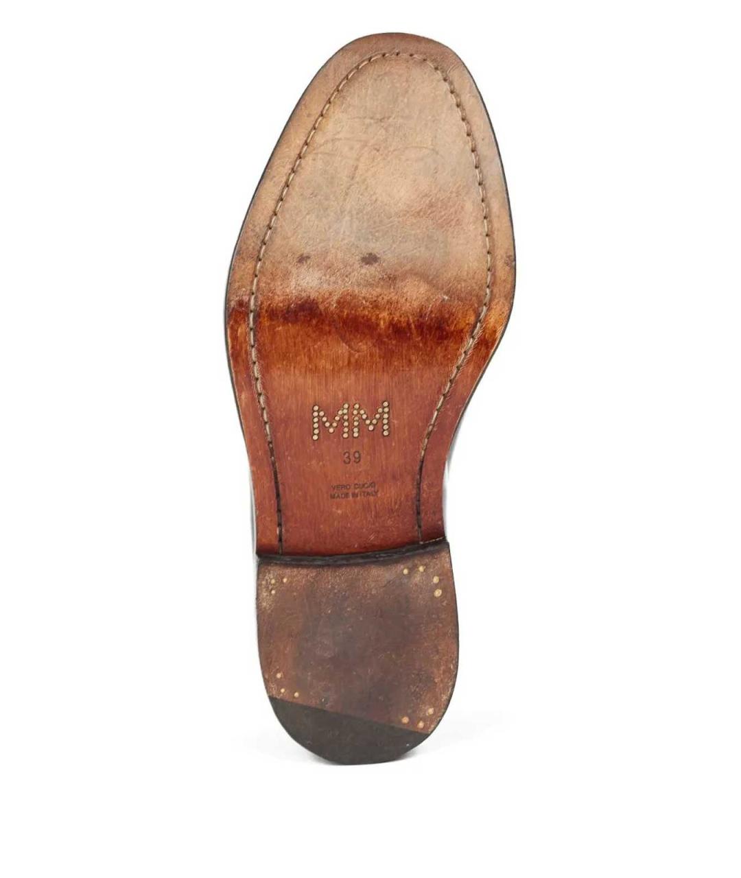 MAISON MARGIELA Черные кожаные брогги и оксфорды, фото 4