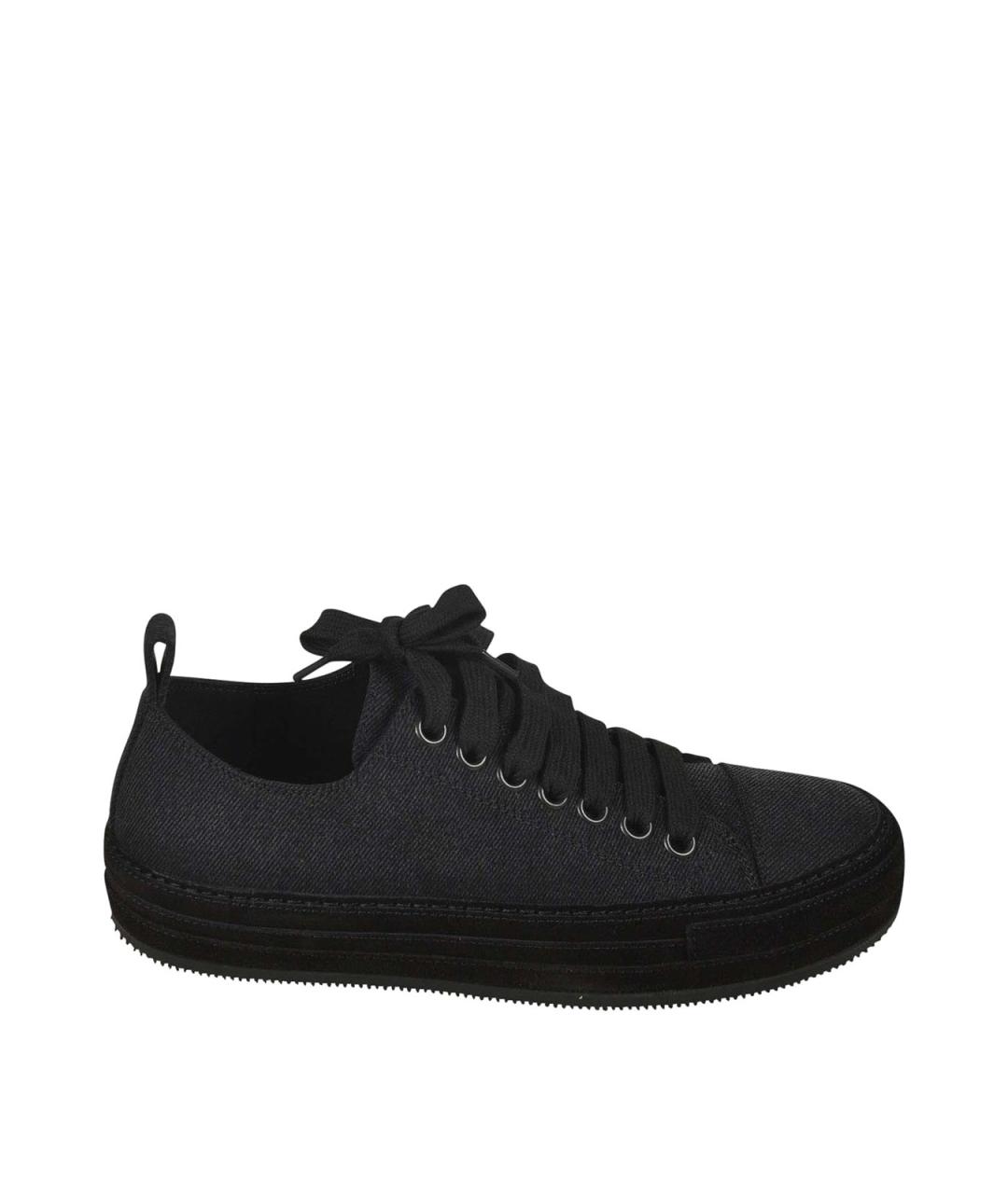 ANN DEMEULEMEESTER Черные текстильные кроссовки, фото 1