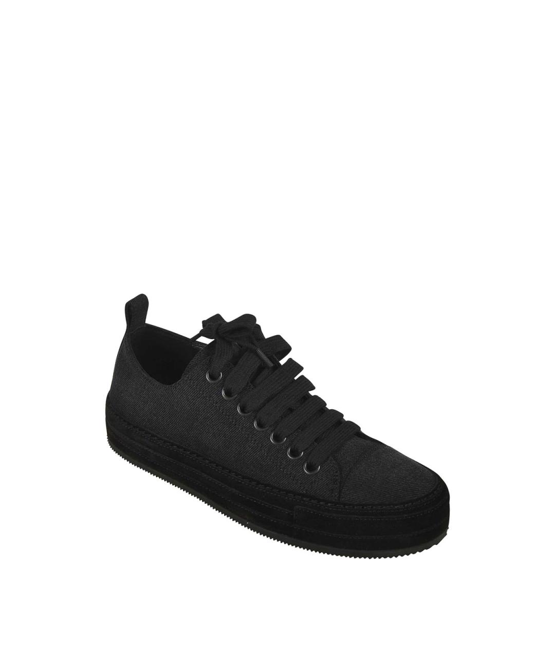 ANN DEMEULEMEESTER Черные текстильные кроссовки, фото 2