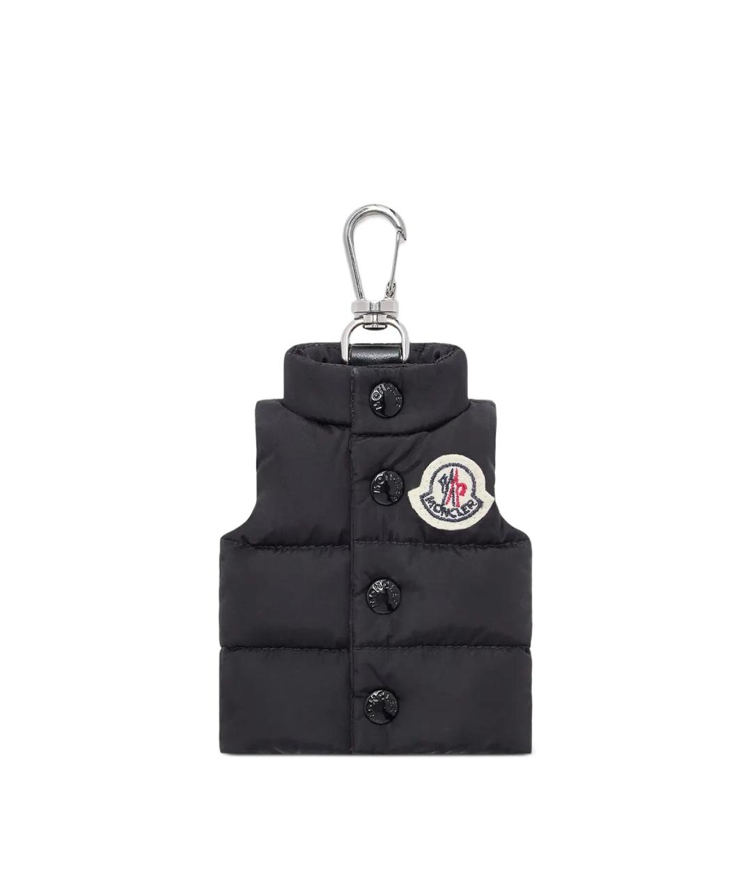 MONCLER Черное кожаное кольцо, фото 1