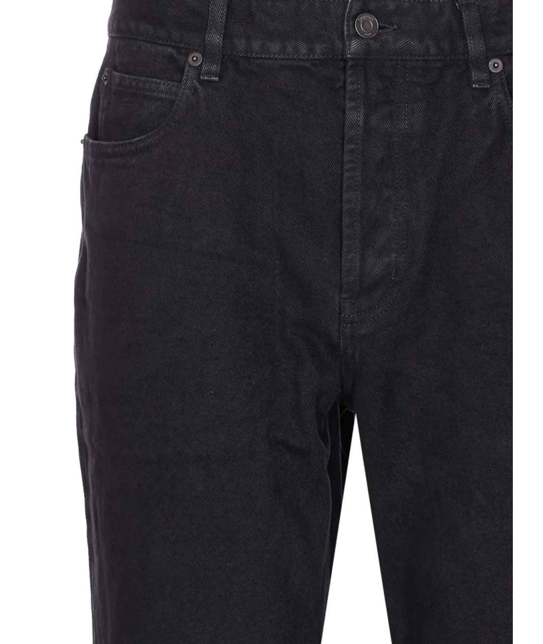 SAINT LAURENT Черные хлопковые прямые джинсы, фото 3