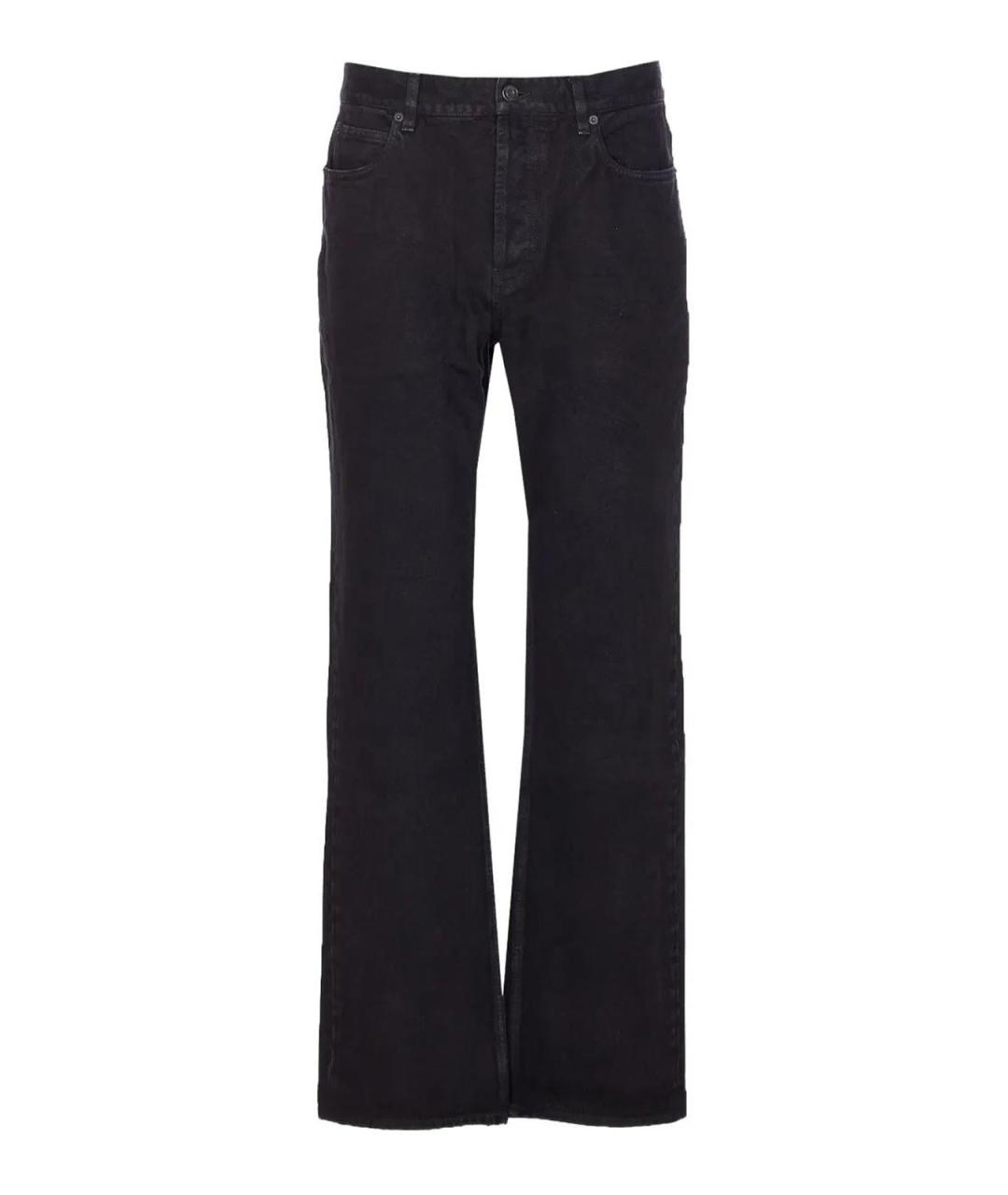 SAINT LAURENT Черные хлопковые прямые джинсы, фото 1