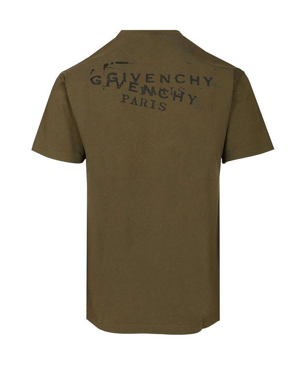 GIVENCHY Зеленая хлопковая футболка, фото 2