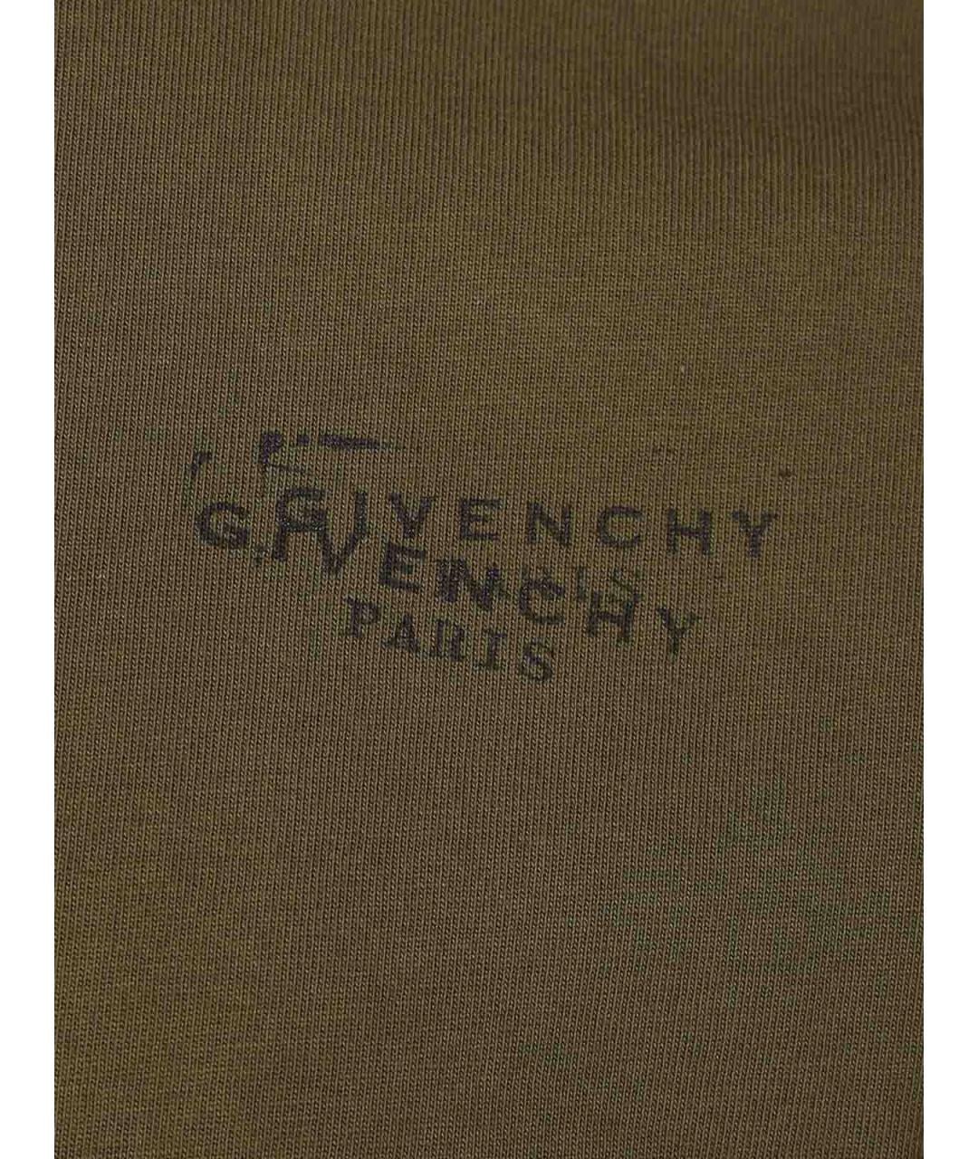 GIVENCHY Зеленая хлопковая футболка, фото 3