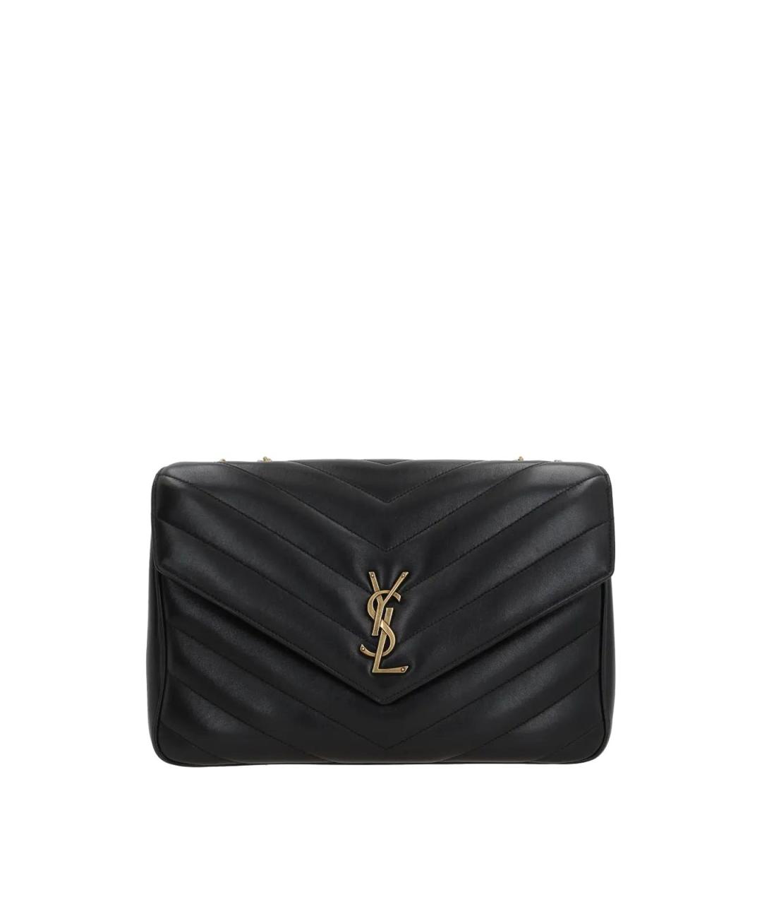 SAINT LAURENT Черная кожаная сумка тоут, фото 1