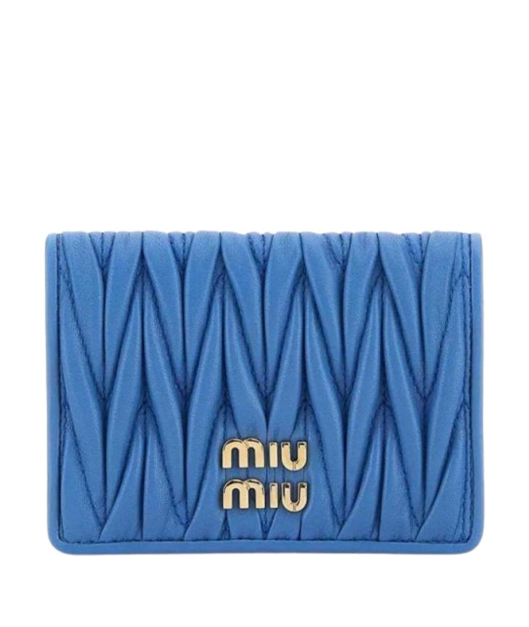 MIU MIU Синий кожаный кошелек, фото 1