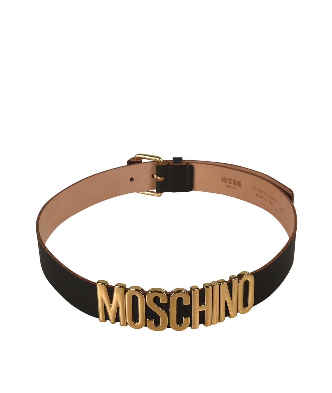 MOSCHINO Черный кожаный ремень, фото 2