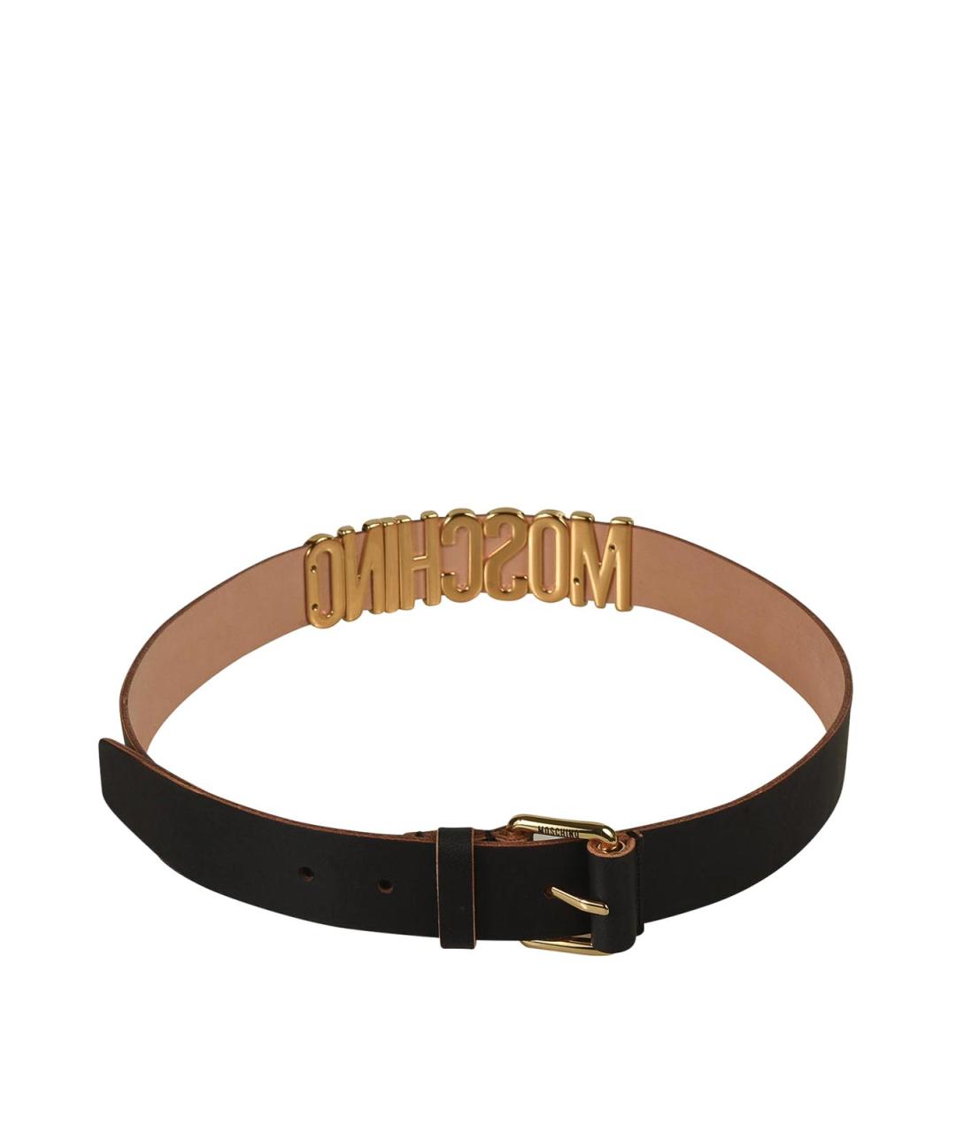 MOSCHINO Черный кожаный ремень, фото 1