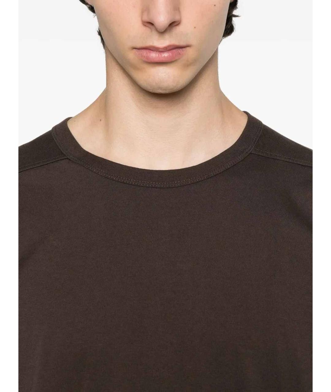 RICK OWENS Серая хлопковая футболка, фото 4