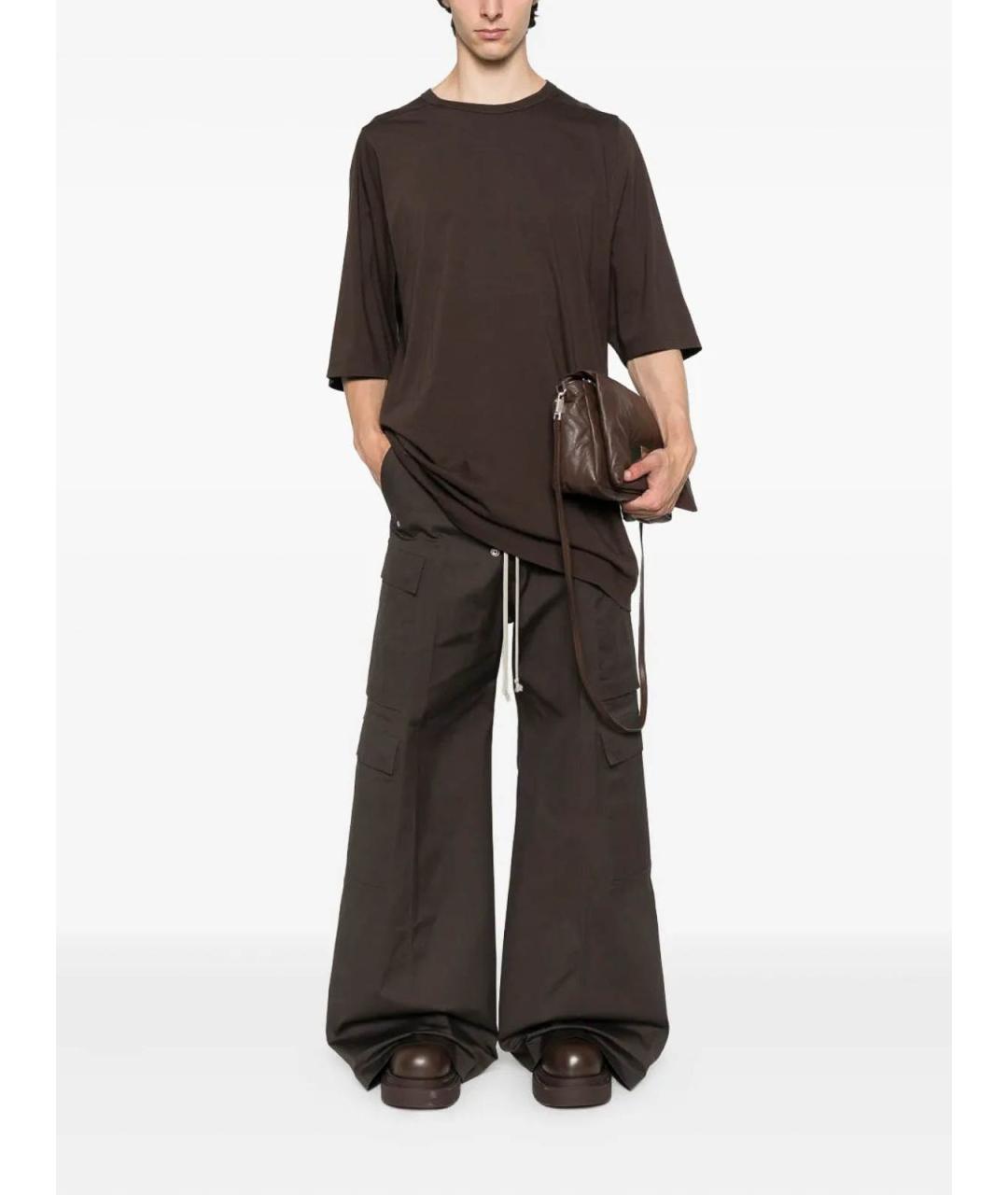 RICK OWENS Серая хлопковая футболка, фото 2