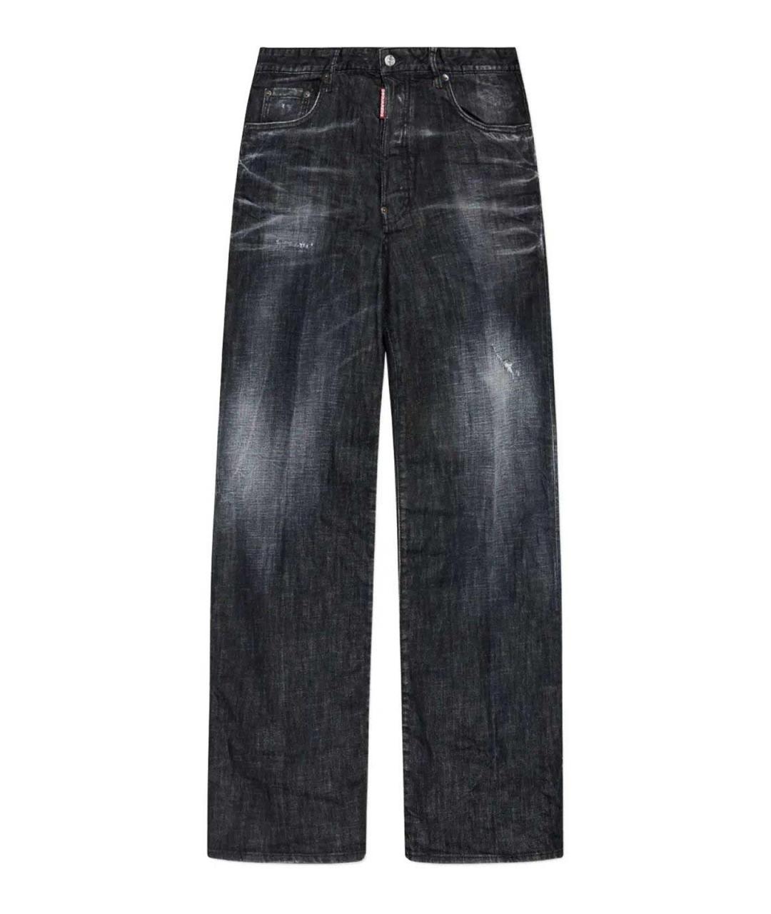 DSQUARED2 Черные хлопковые прямые джинсы, фото 1