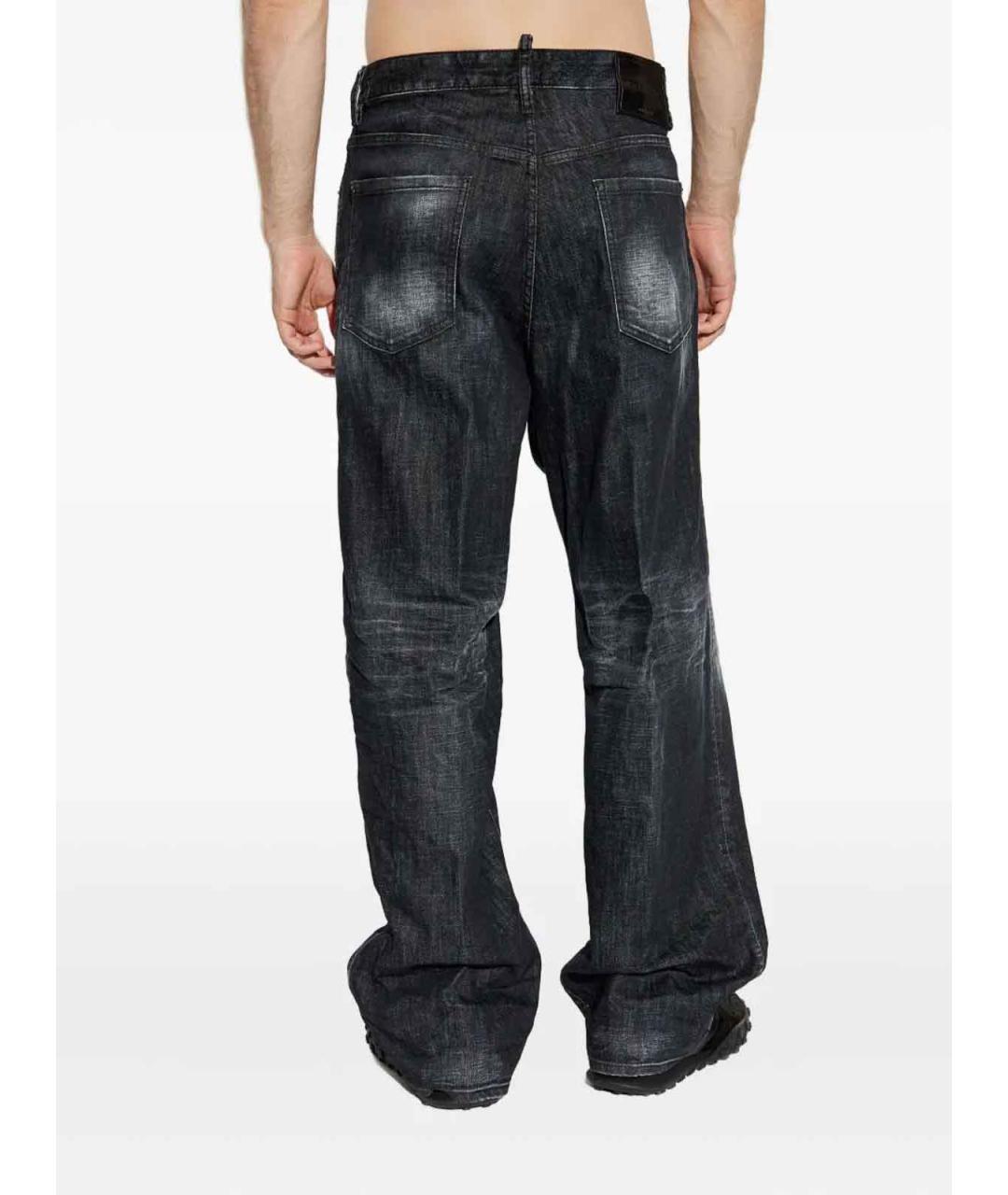 DSQUARED2 Черные хлопковые прямые джинсы, фото 4