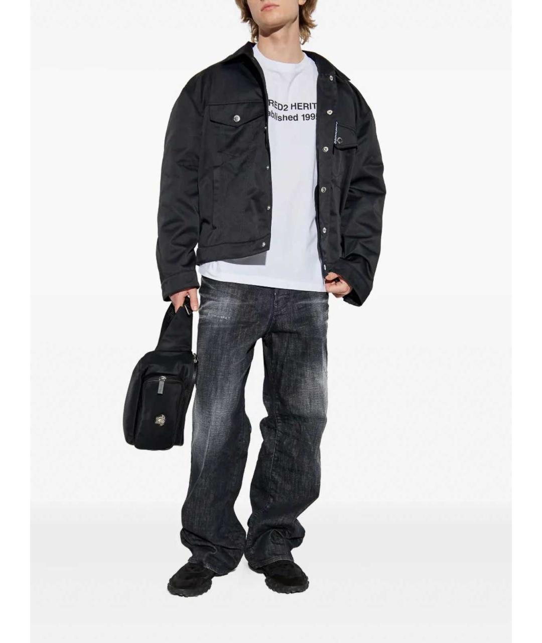 DSQUARED2 Черные хлопковые прямые джинсы, фото 2