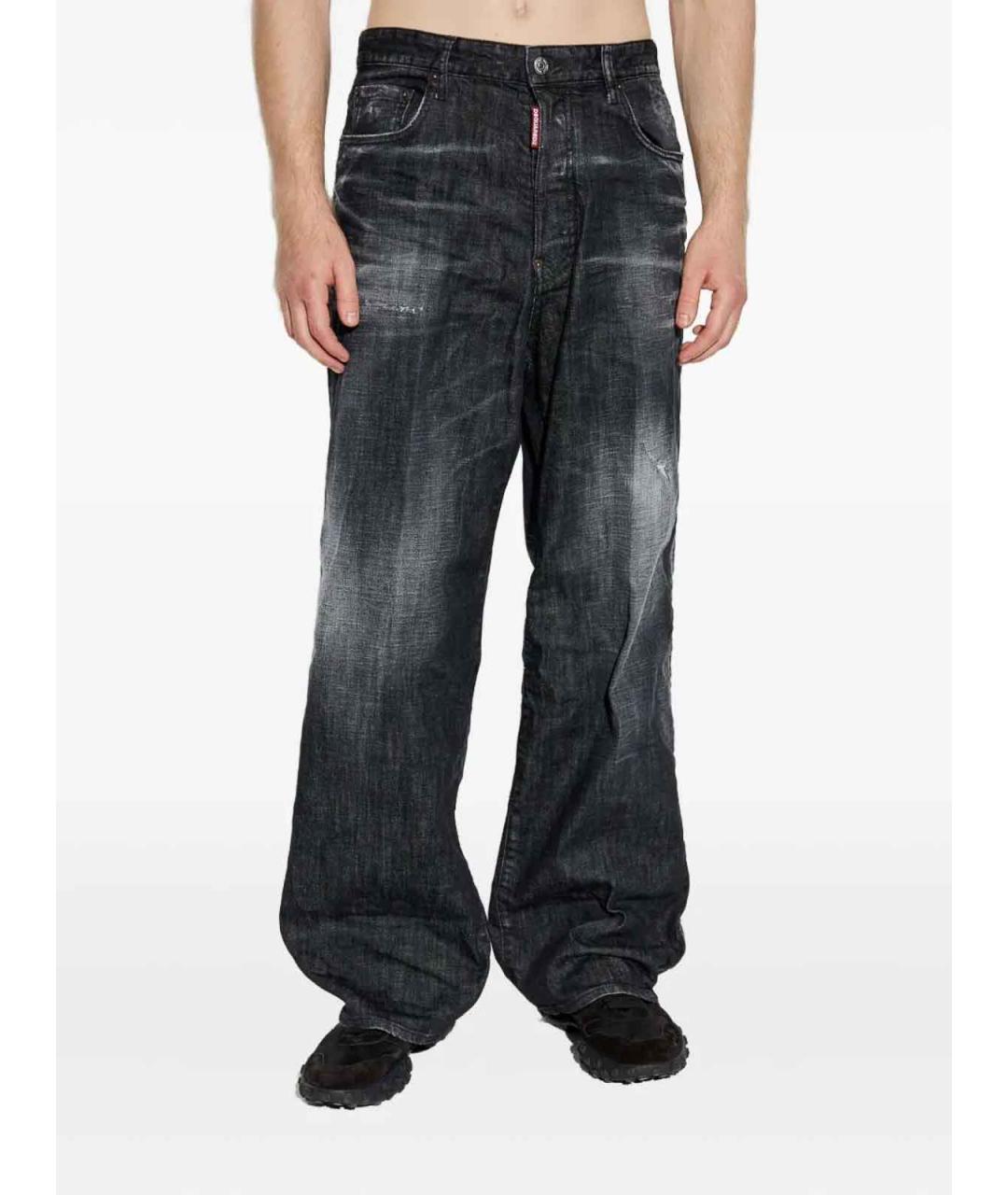 DSQUARED2 Черные хлопковые прямые джинсы, фото 3