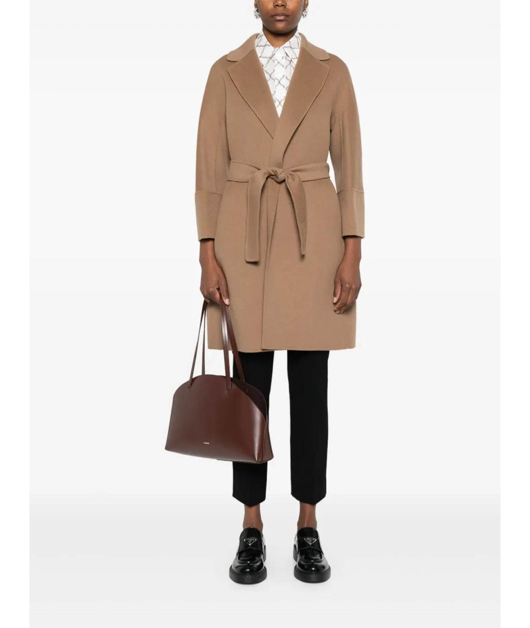 MAX MARA Бежевое шерстяное пальто, фото 2