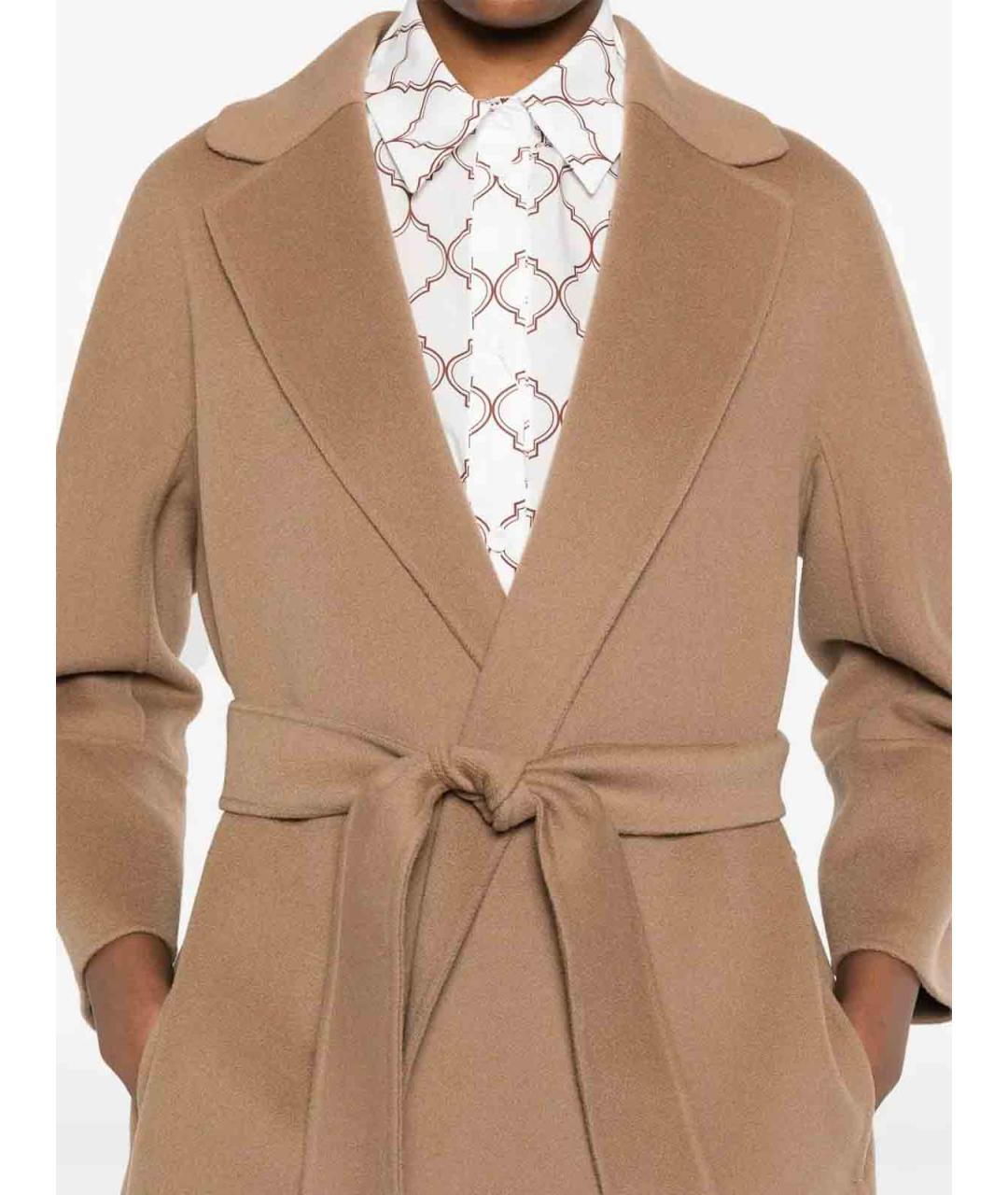 MAX MARA Бежевое шерстяное пальто, фото 5