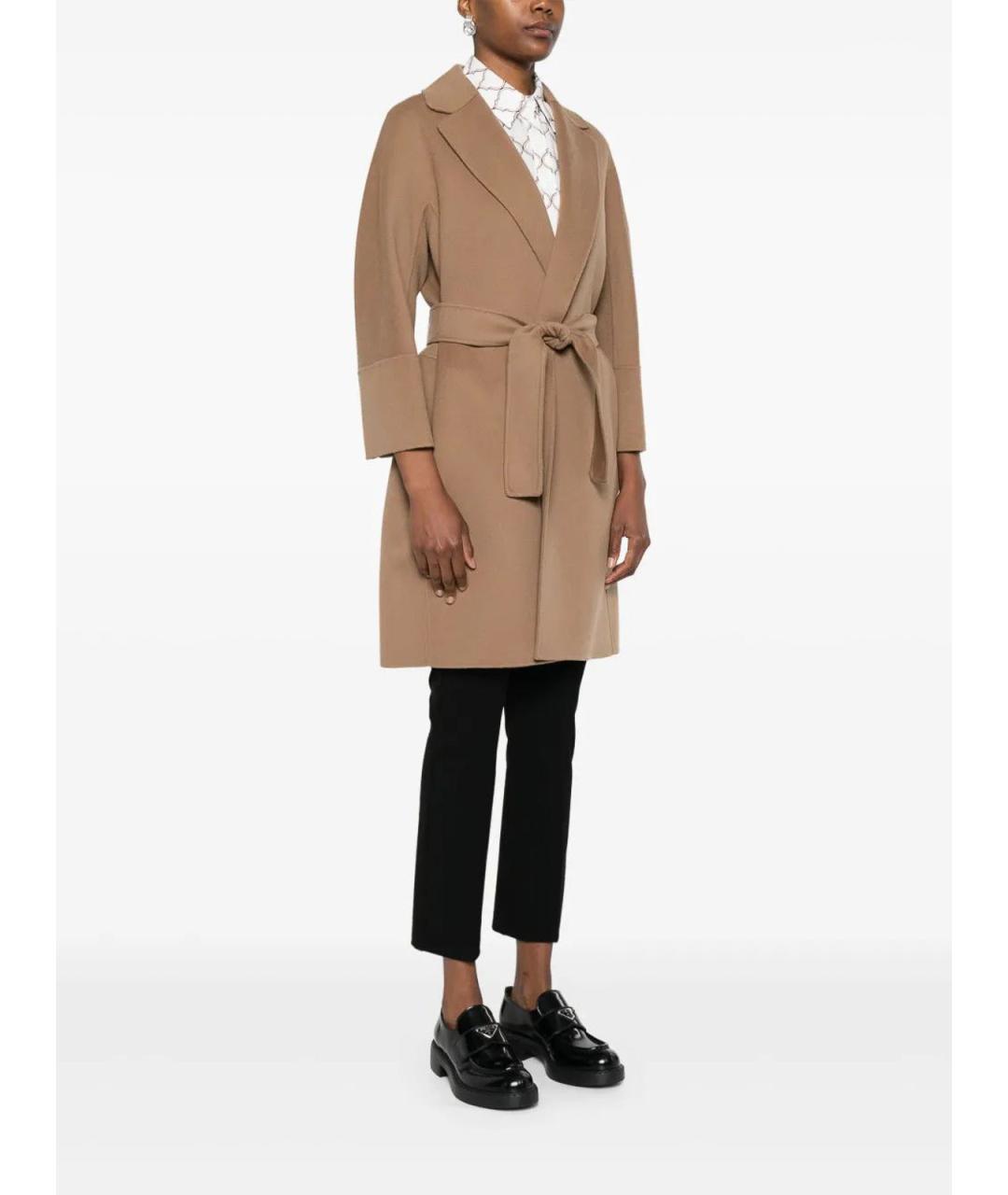 MAX MARA Бежевое шерстяное пальто, фото 4