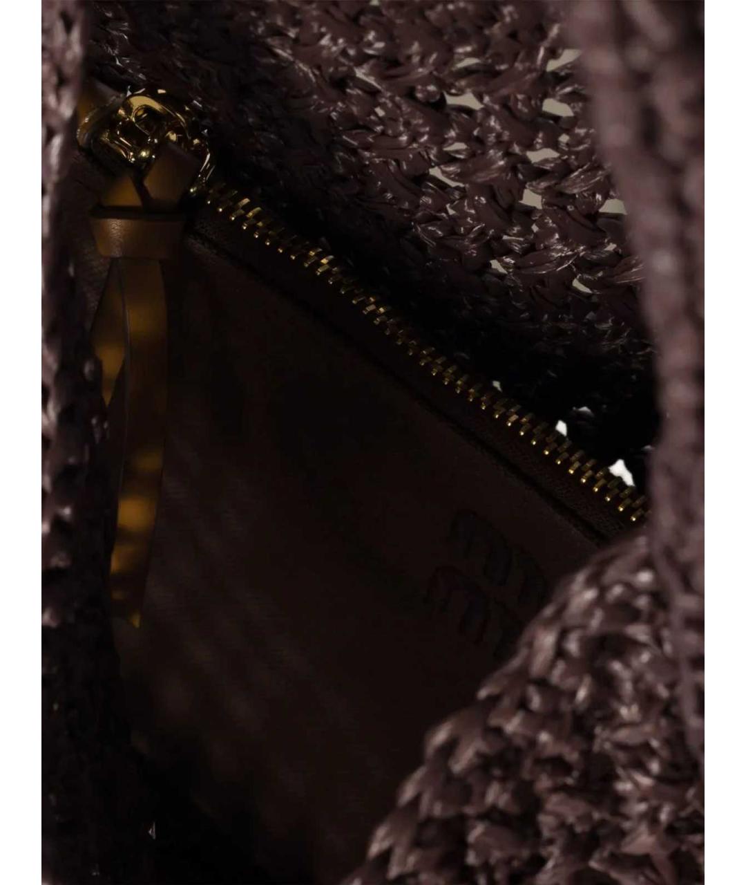 MIU MIU Коричневая тканевая сумка тоут, фото 4