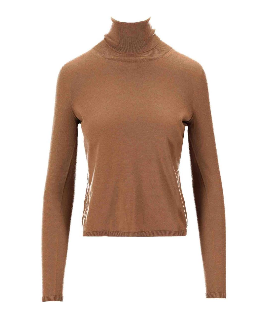 MAX MARA Коричневая кашемировая водолазка, фото 1