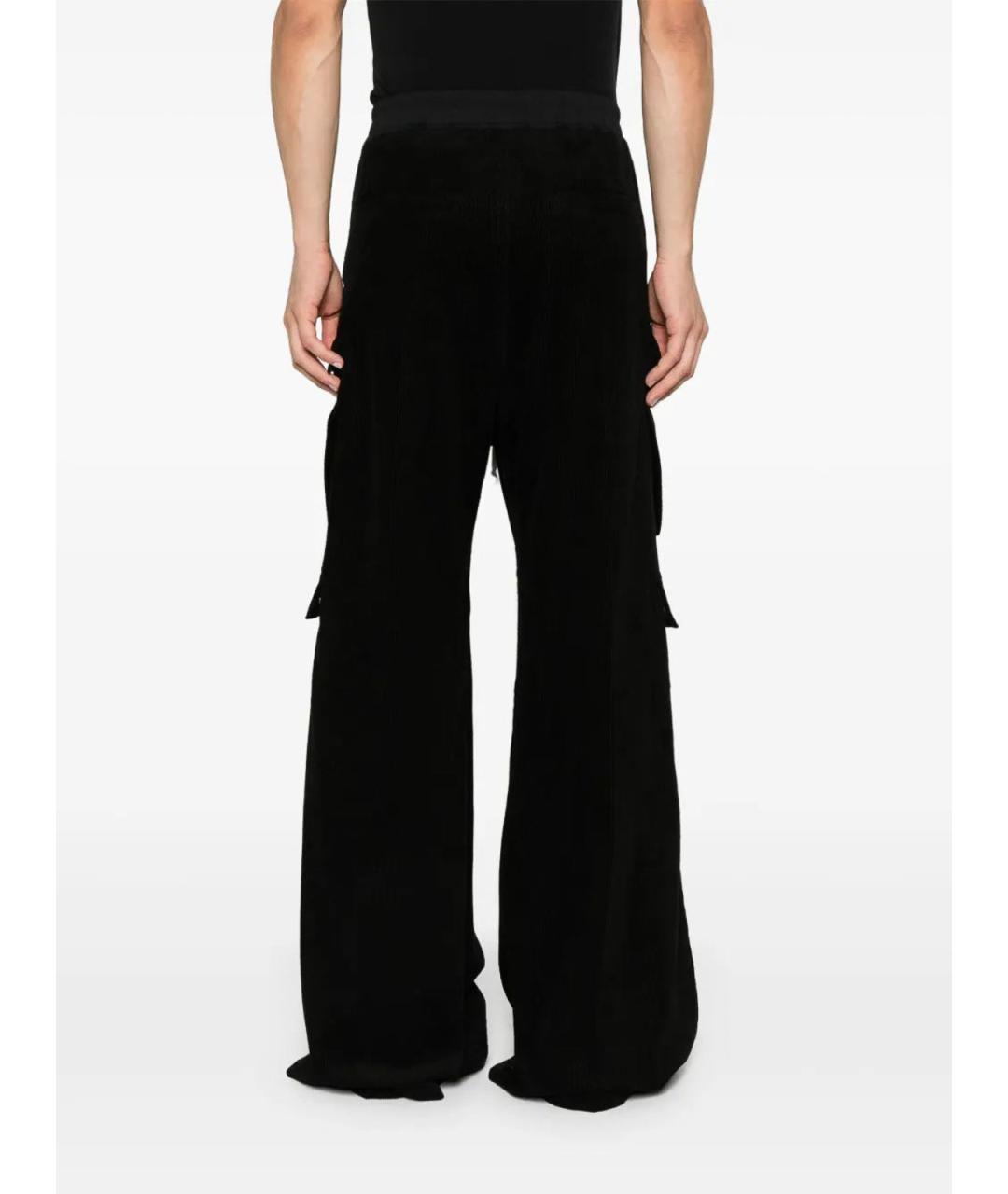 RICK OWENS Черные хлопковые повседневные брюки, фото 4