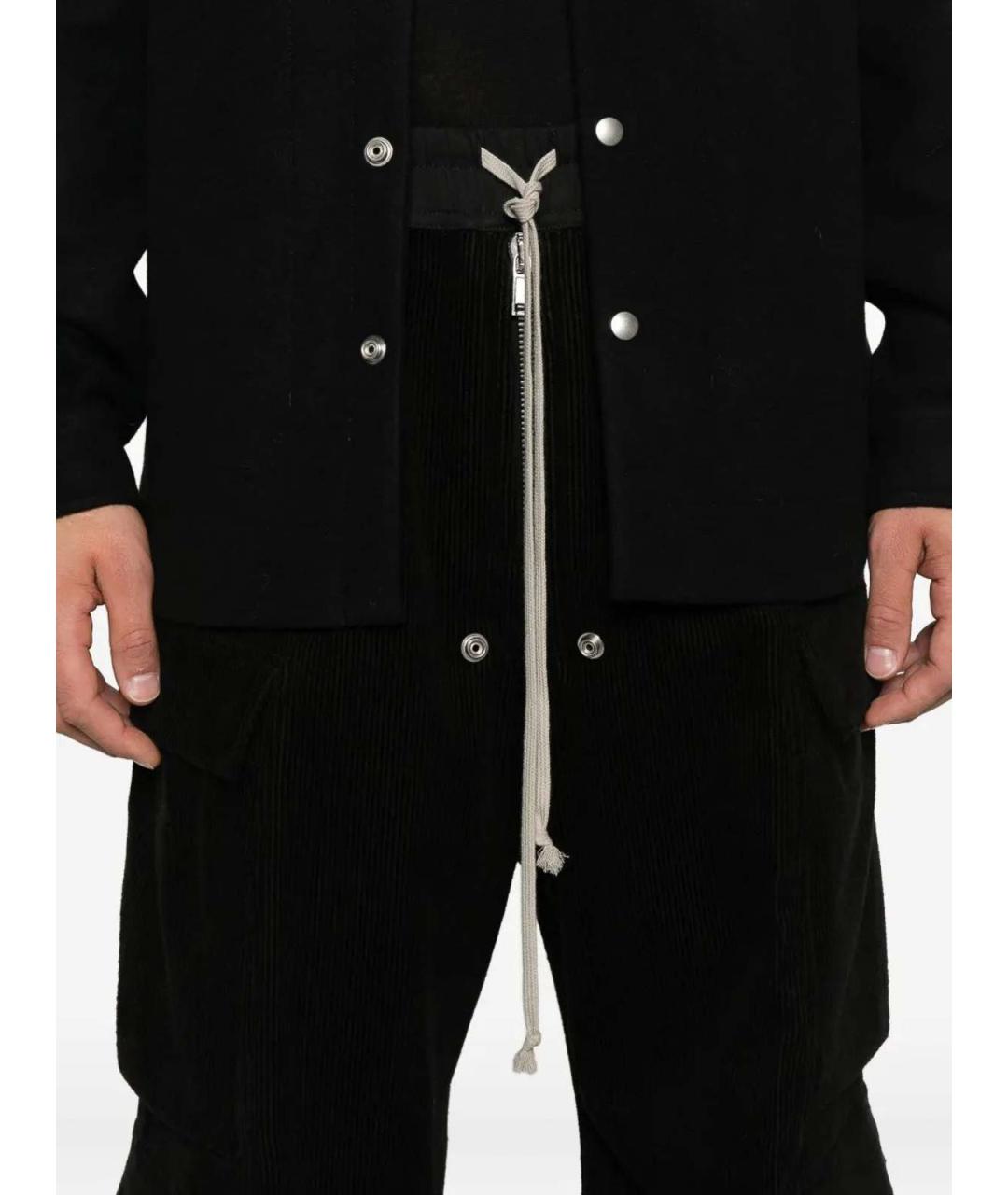 RICK OWENS Черные хлопковые повседневные брюки, фото 5