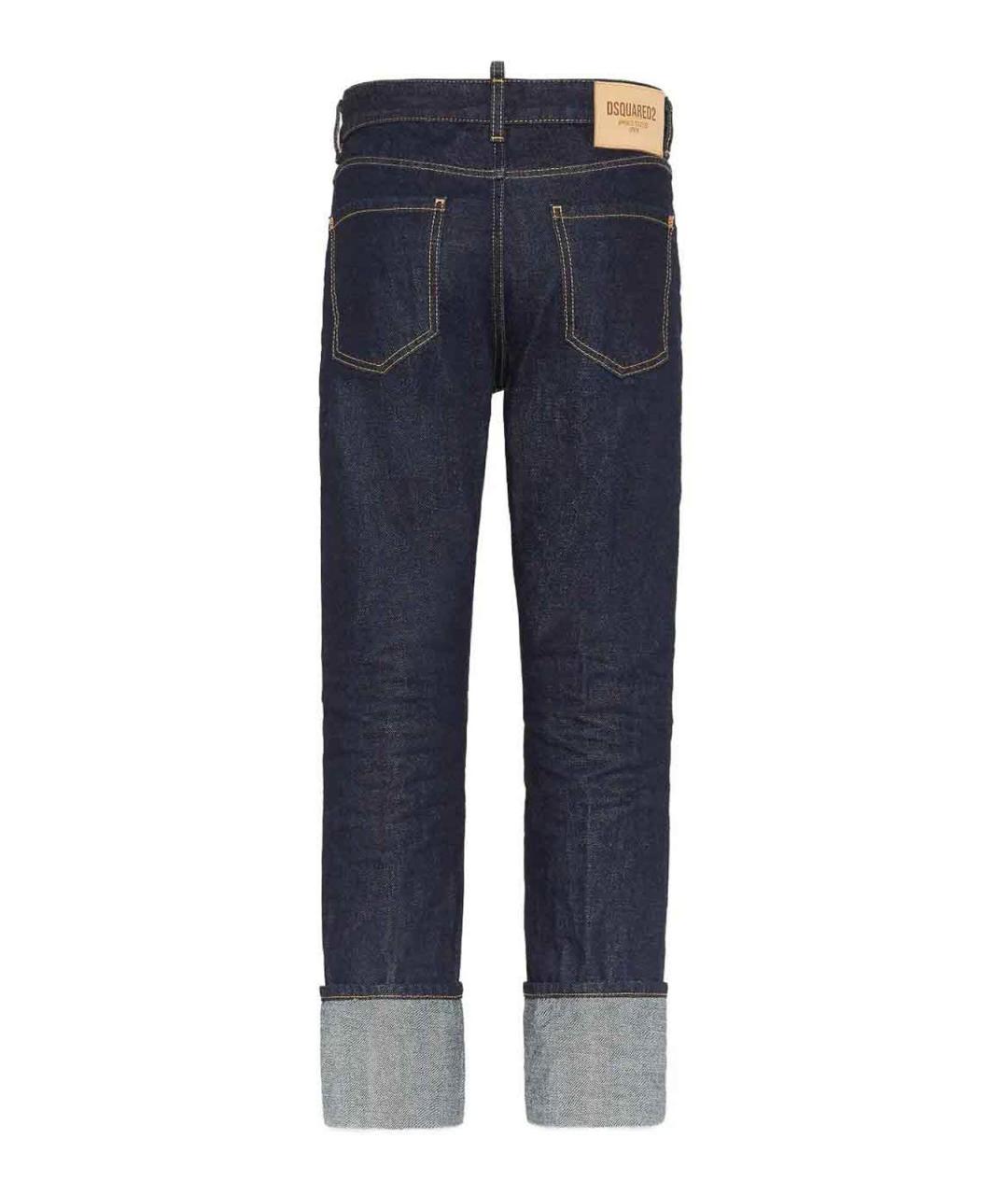 DSQUARED2 Синие хлопковые прямые джинсы, фото 2
