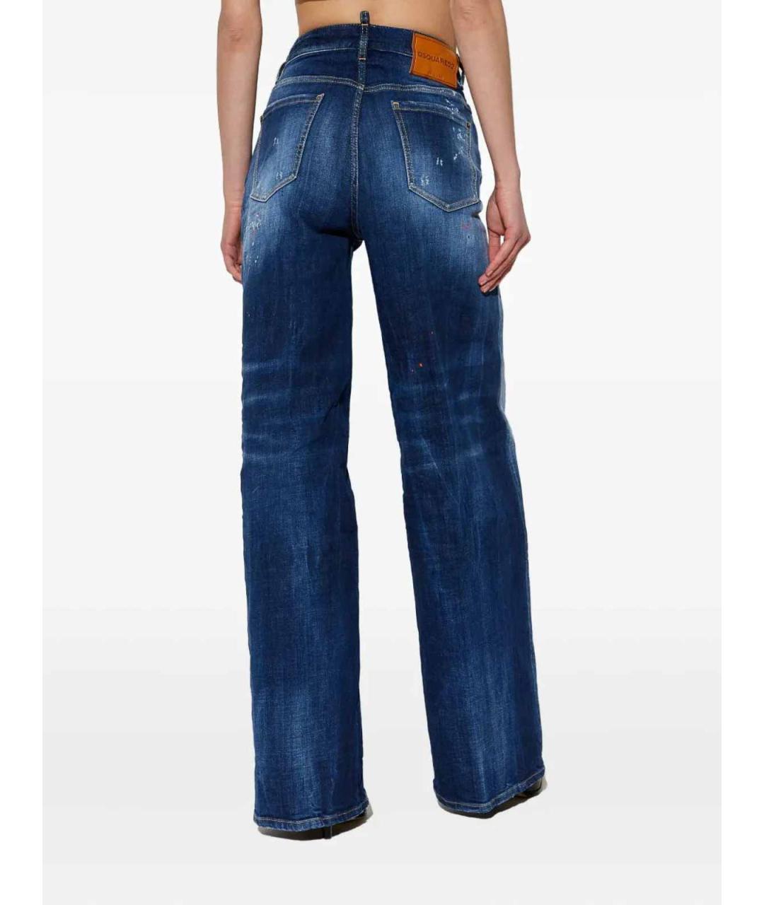 DSQUARED2 Синие хлопковые прямые джинсы, фото 4