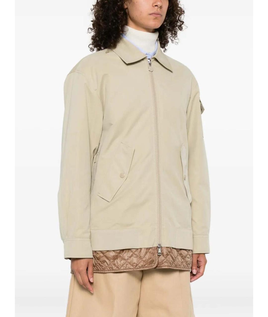 MONCLER Бежевая полиэстеровая куртка, фото 3