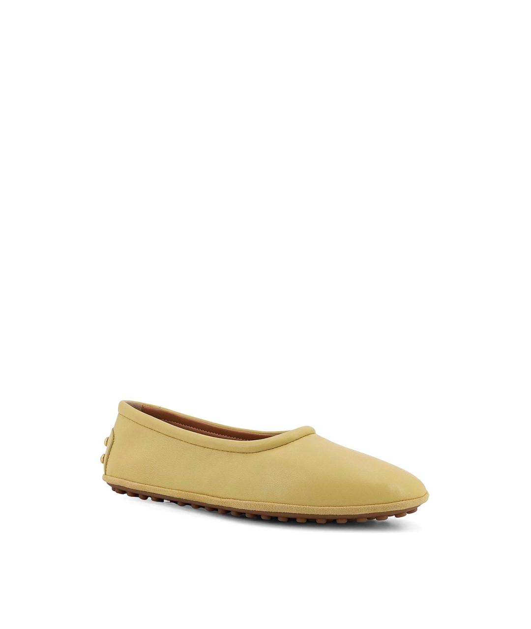 TOD'S Желтые резиновые балетки, фото 2