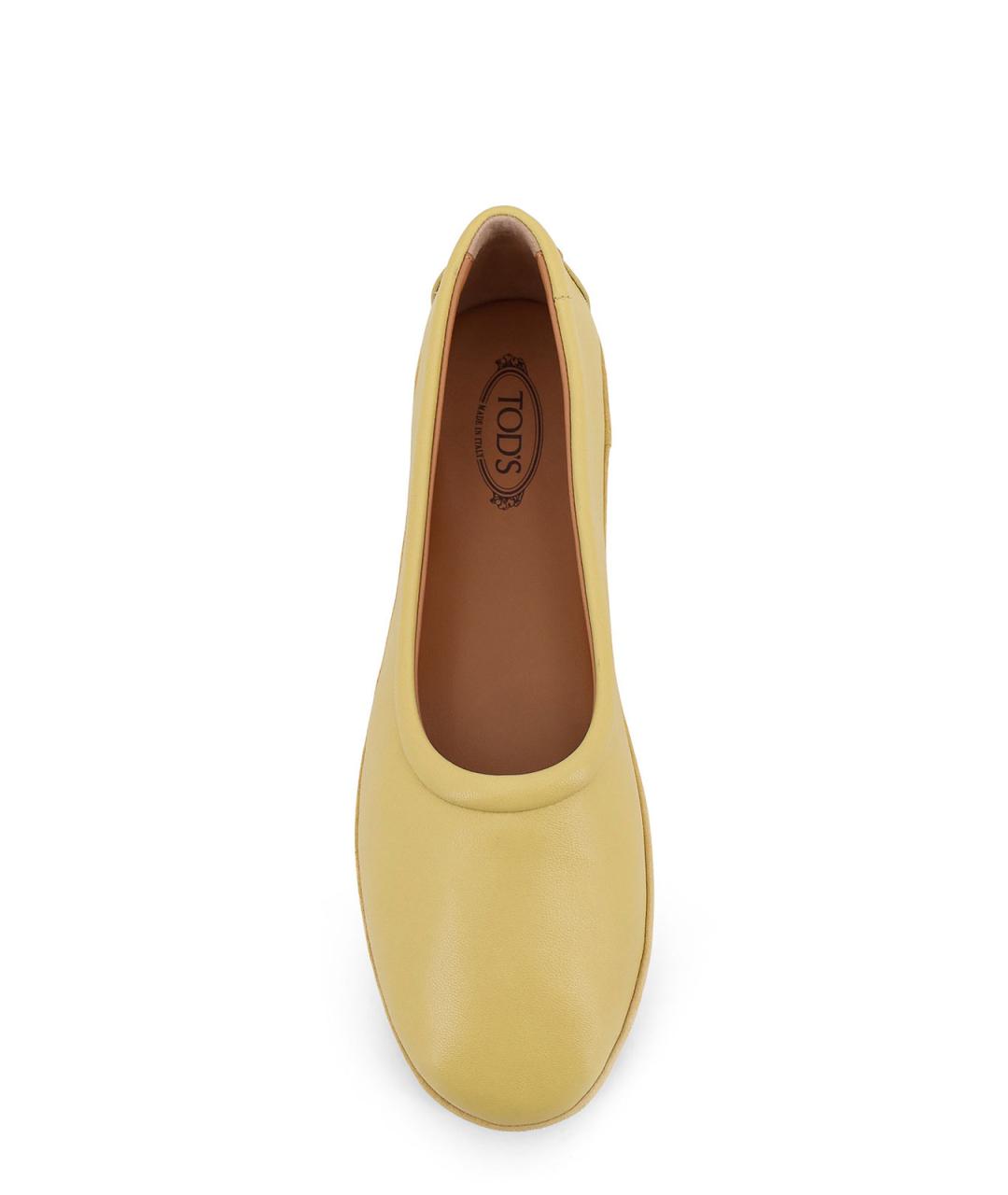 TOD'S Желтые резиновые балетки, фото 5