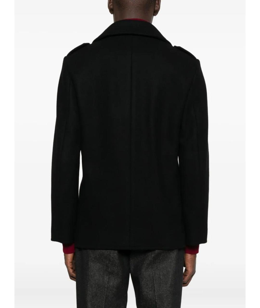 SAINT LAURENT Черное пальто, фото 4