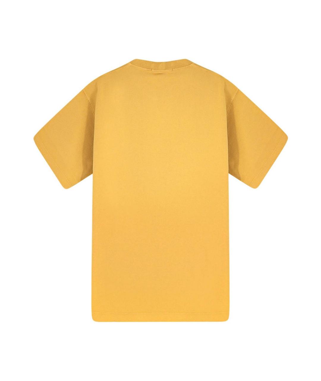 STONE ISLAND Желтая хлопковая футболка, фото 2