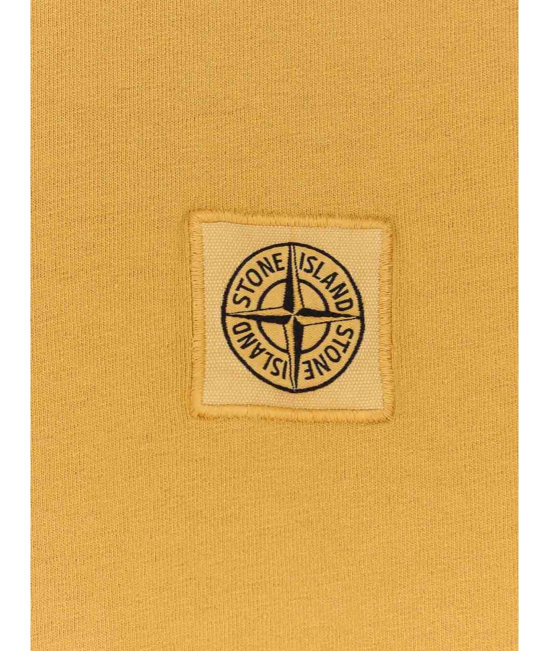 STONE ISLAND Желтая хлопковая футболка, фото 3