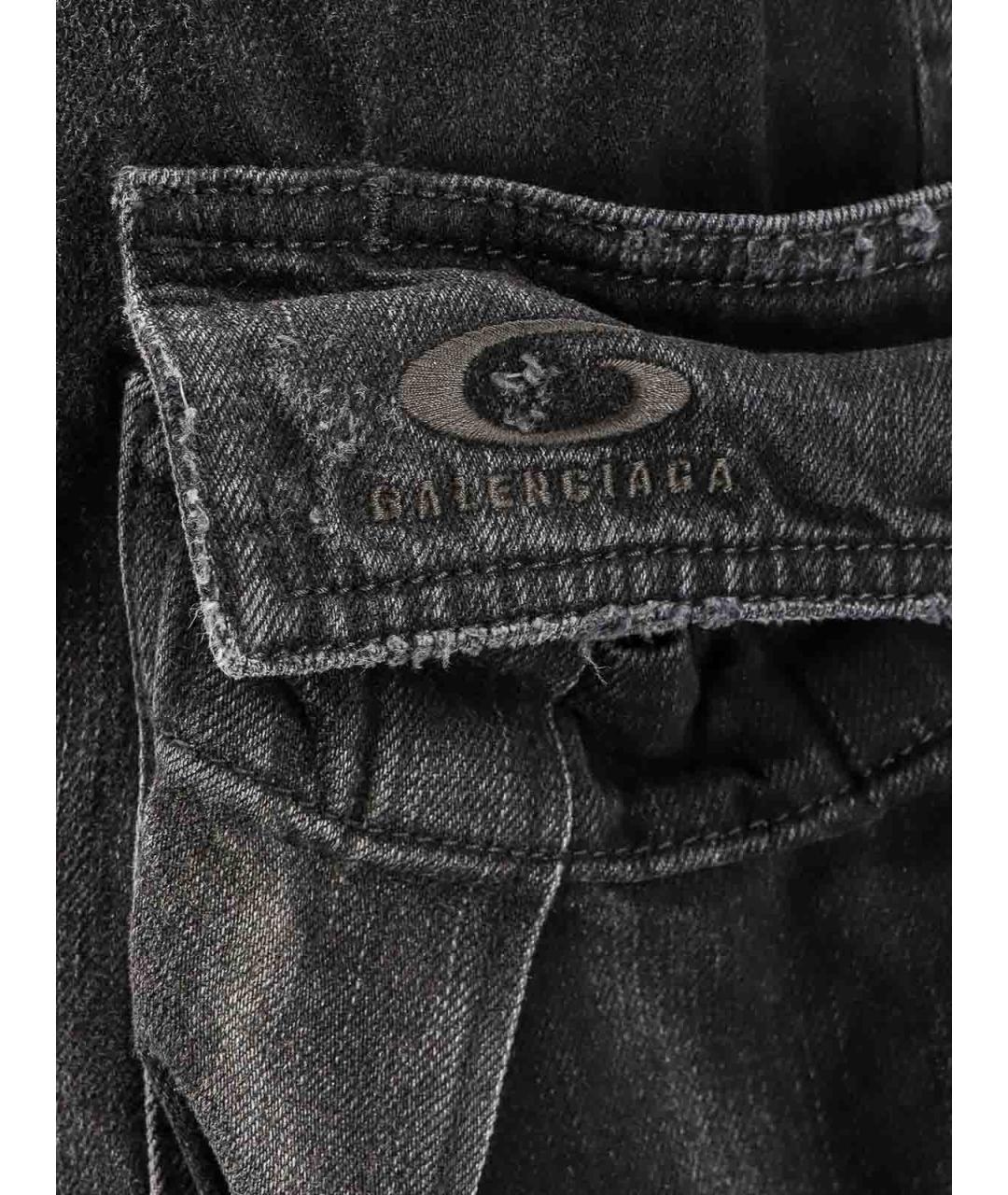 BALENCIAGA Черные хлопковые прямые джинсы, фото 3