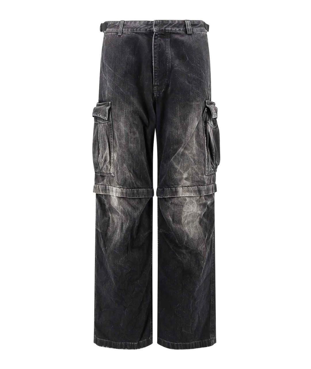 BALENCIAGA Черные хлопковые прямые джинсы, фото 1