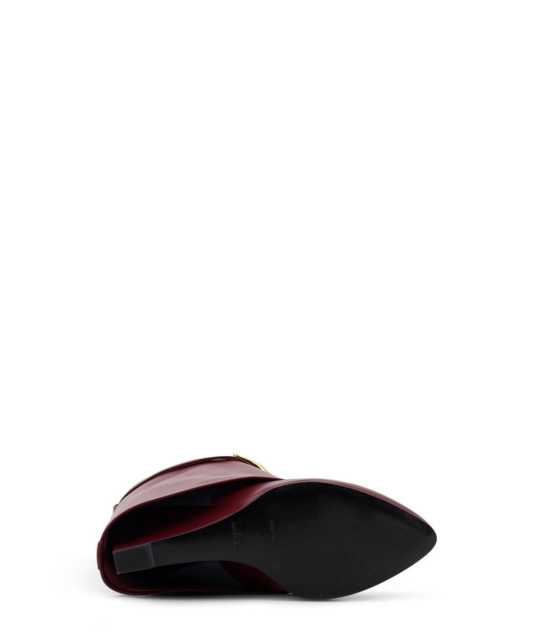 GIVENCHY Бордовые кожаные ботильоны, фото 4