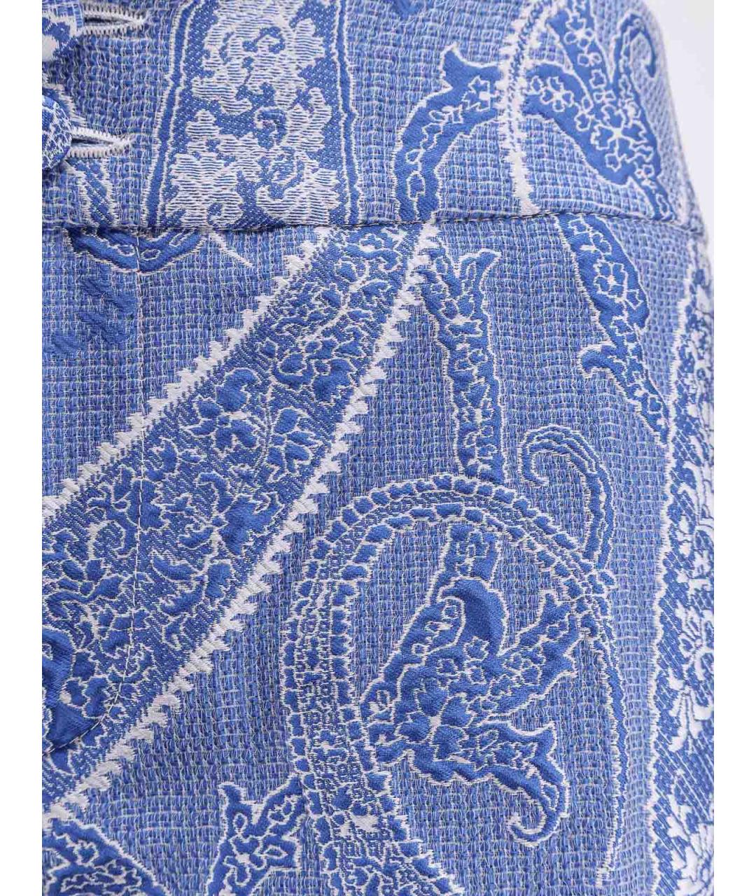 ETRO Синие полиэстеровые брюки широкие, фото 3