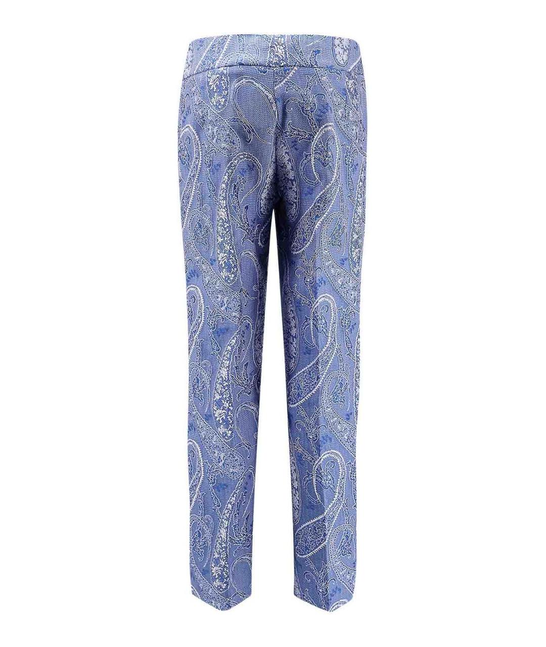 ETRO Синие полиэстеровые брюки широкие, фото 2