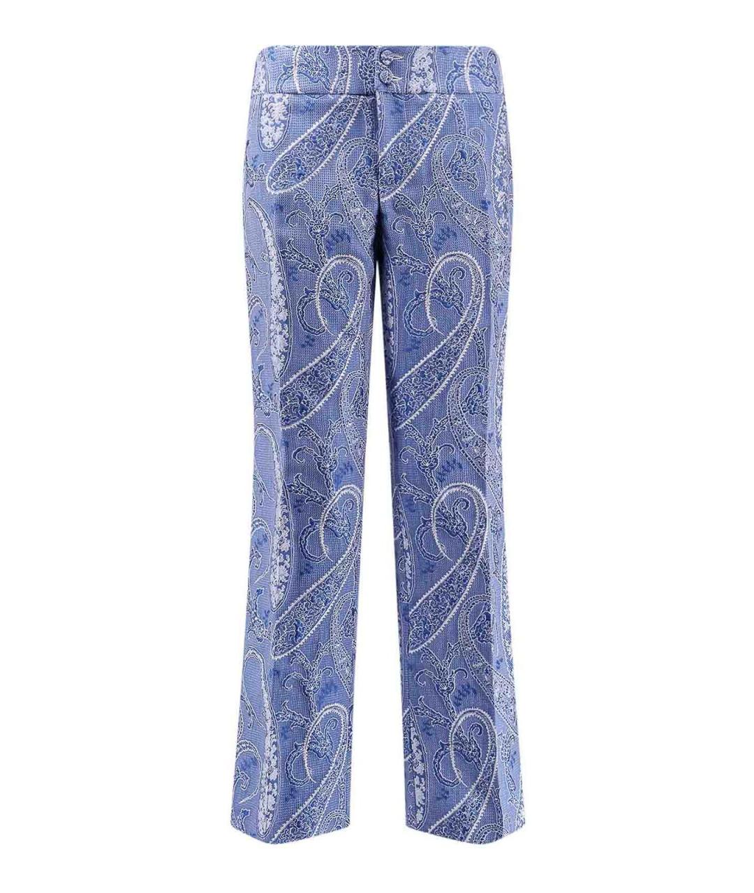 ETRO Синие полиэстеровые брюки широкие, фото 1