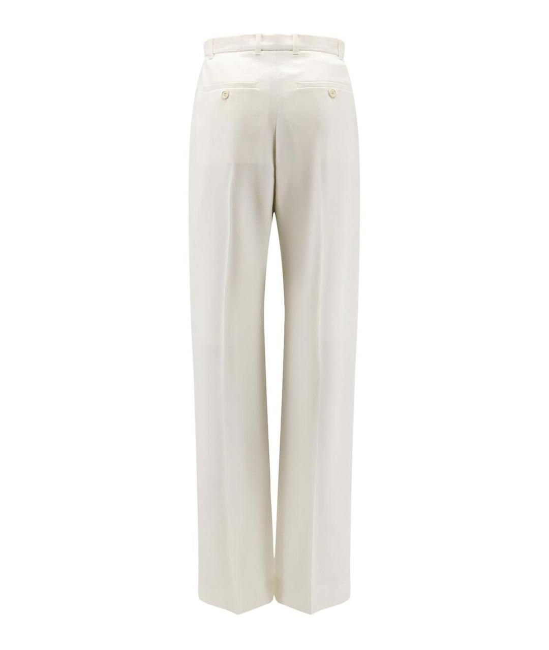 ALEXANDER MCQUEEN Белые шерстяные прямые брюки, фото 2