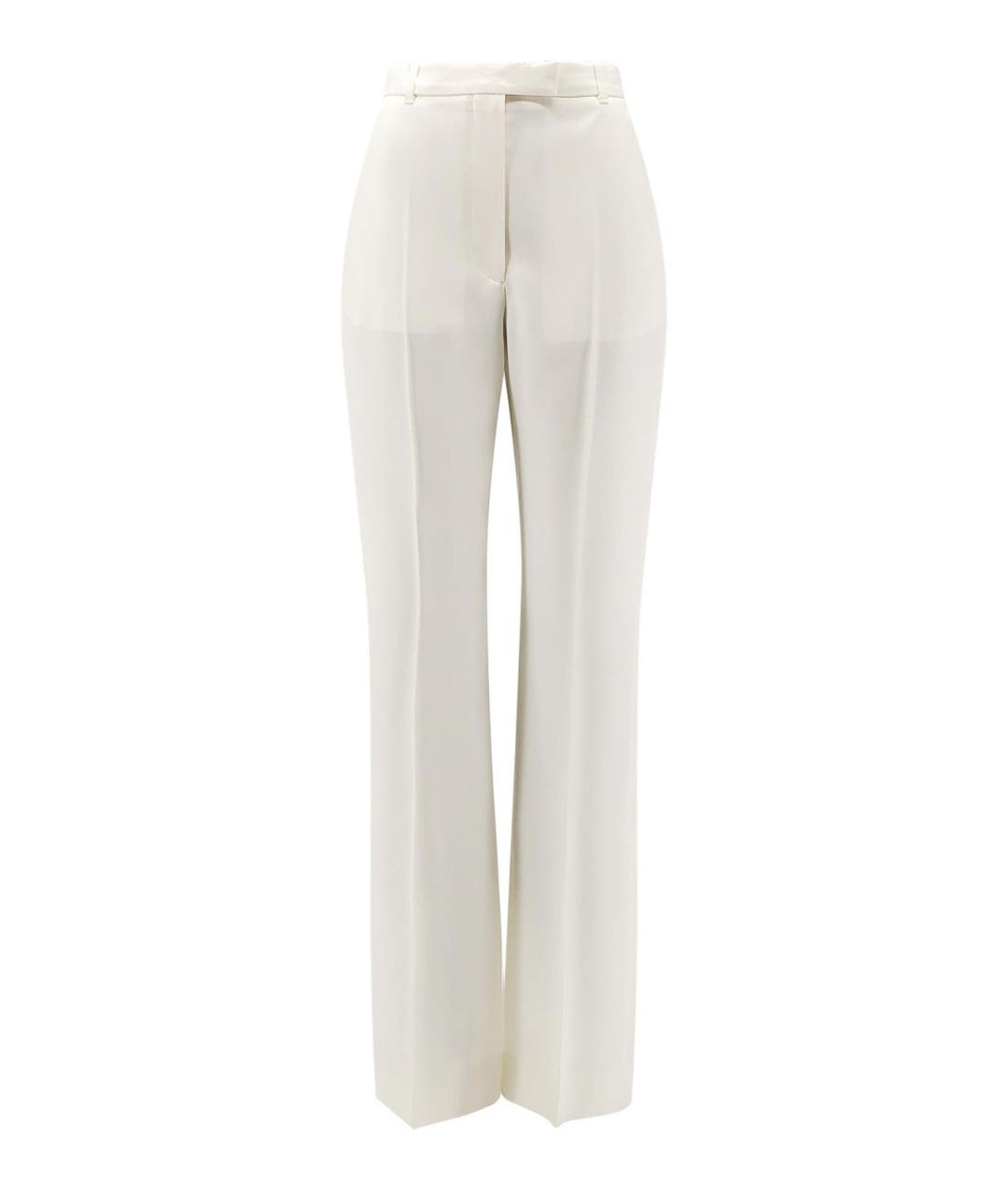 ALEXANDER MCQUEEN Белые шерстяные прямые брюки, фото 1