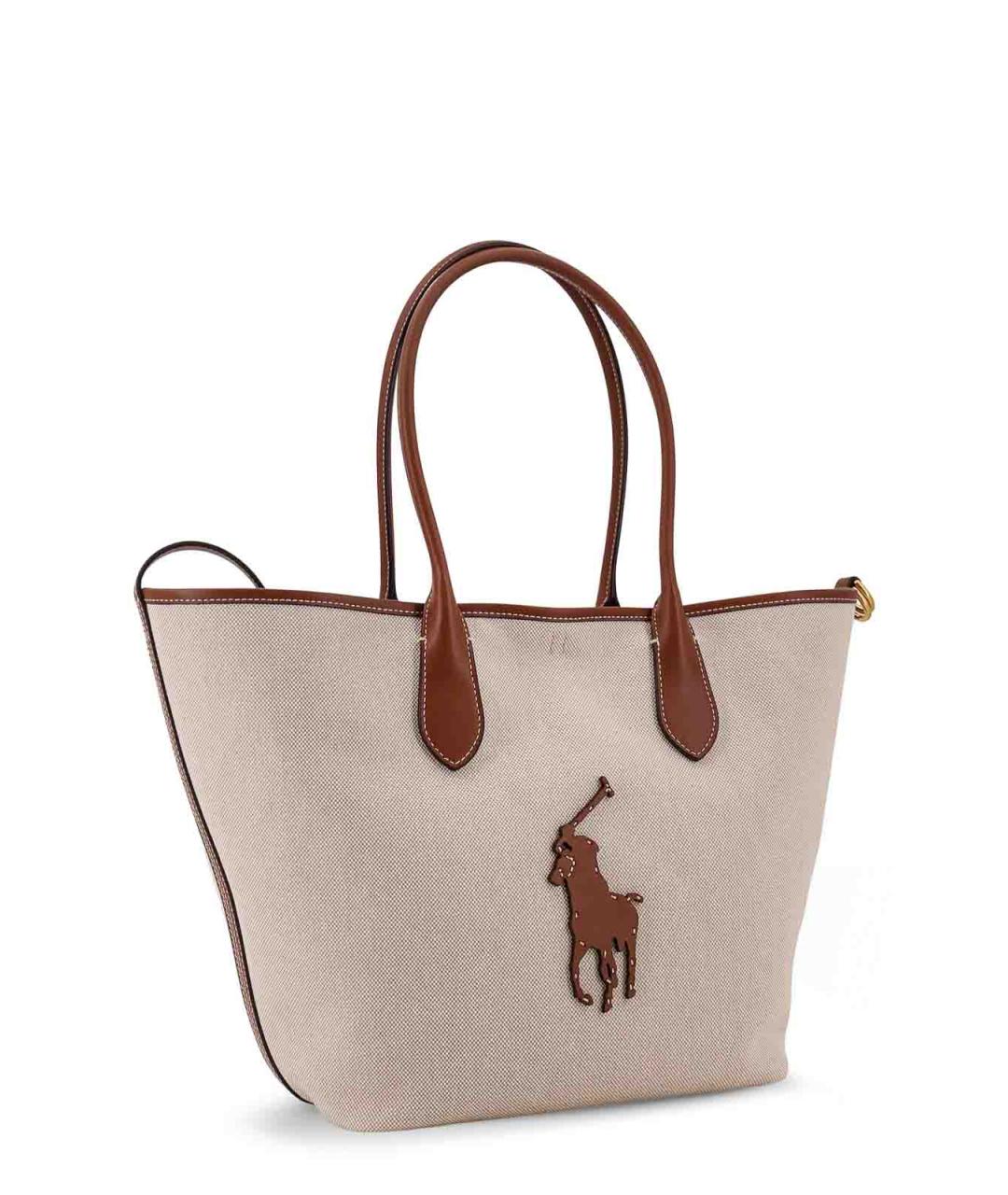POLO RALPH LAUREN Коричневая тканевая сумка через плечо, фото 3