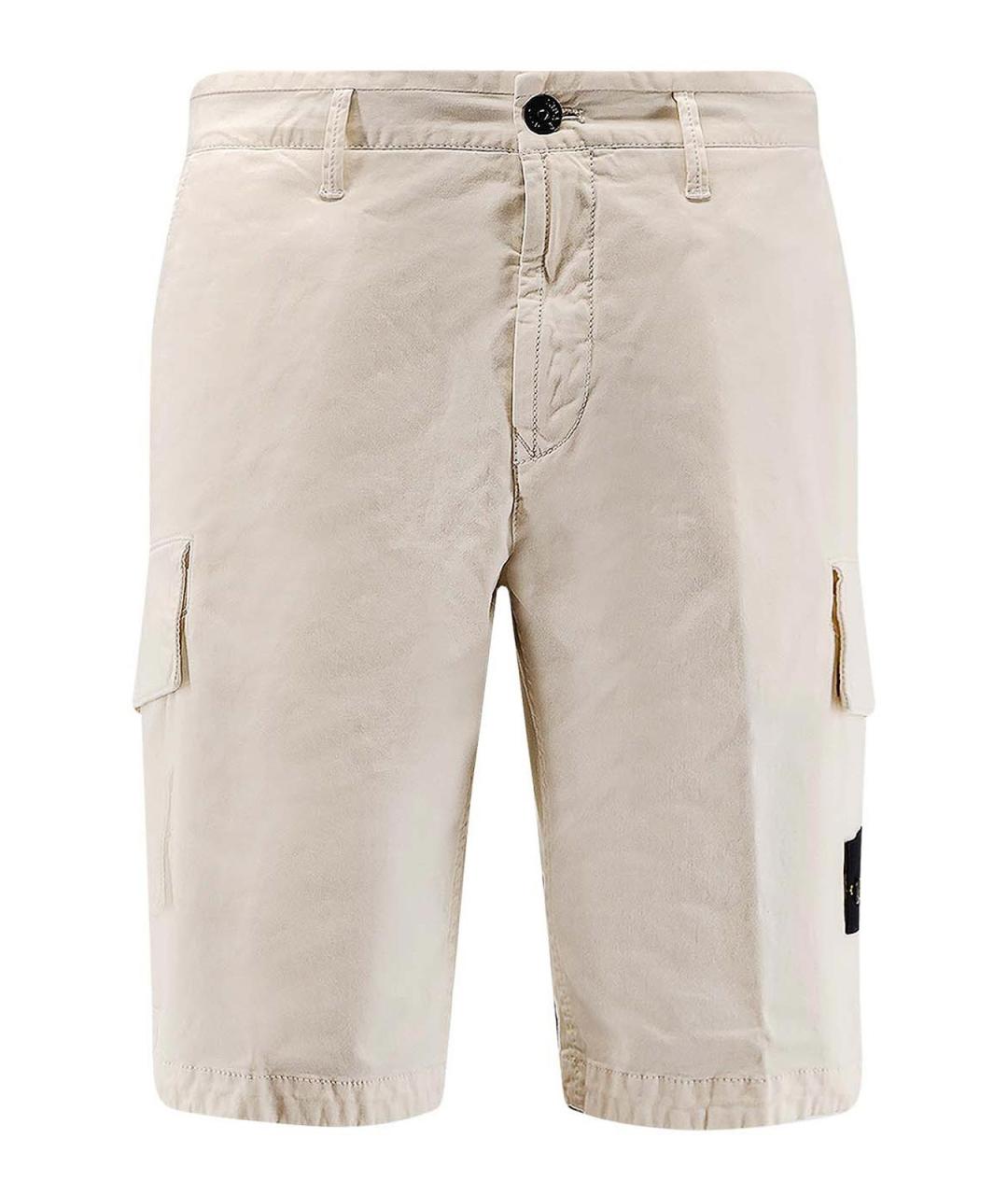 STONE ISLAND Белые хлопковые шорты, фото 1