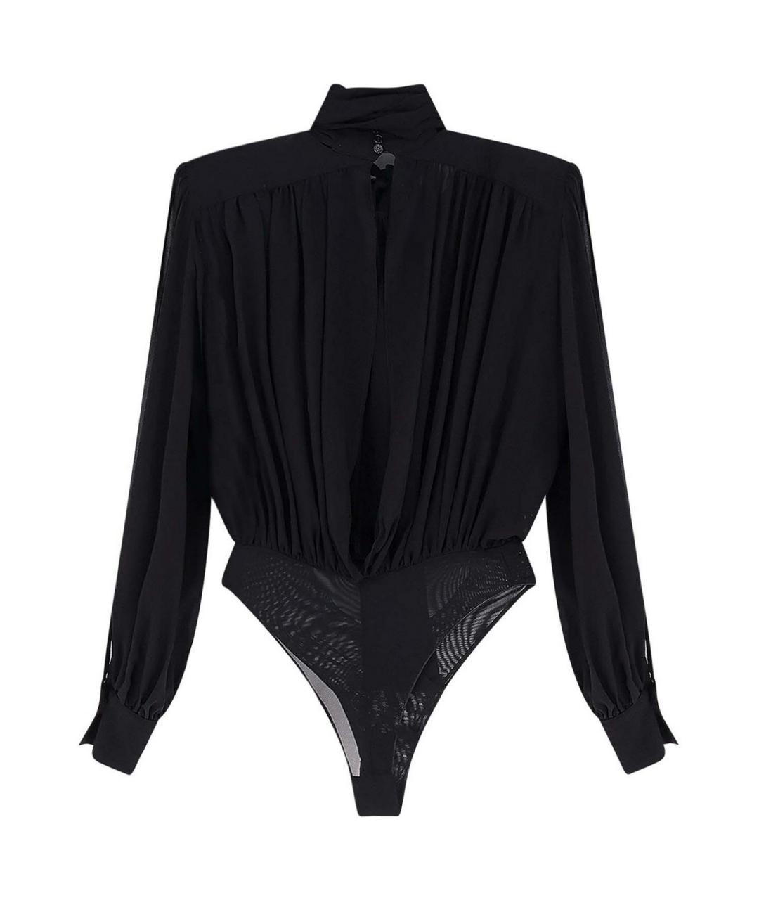 ELISABETTA FRANCHI Черное шелковое боди, фото 2