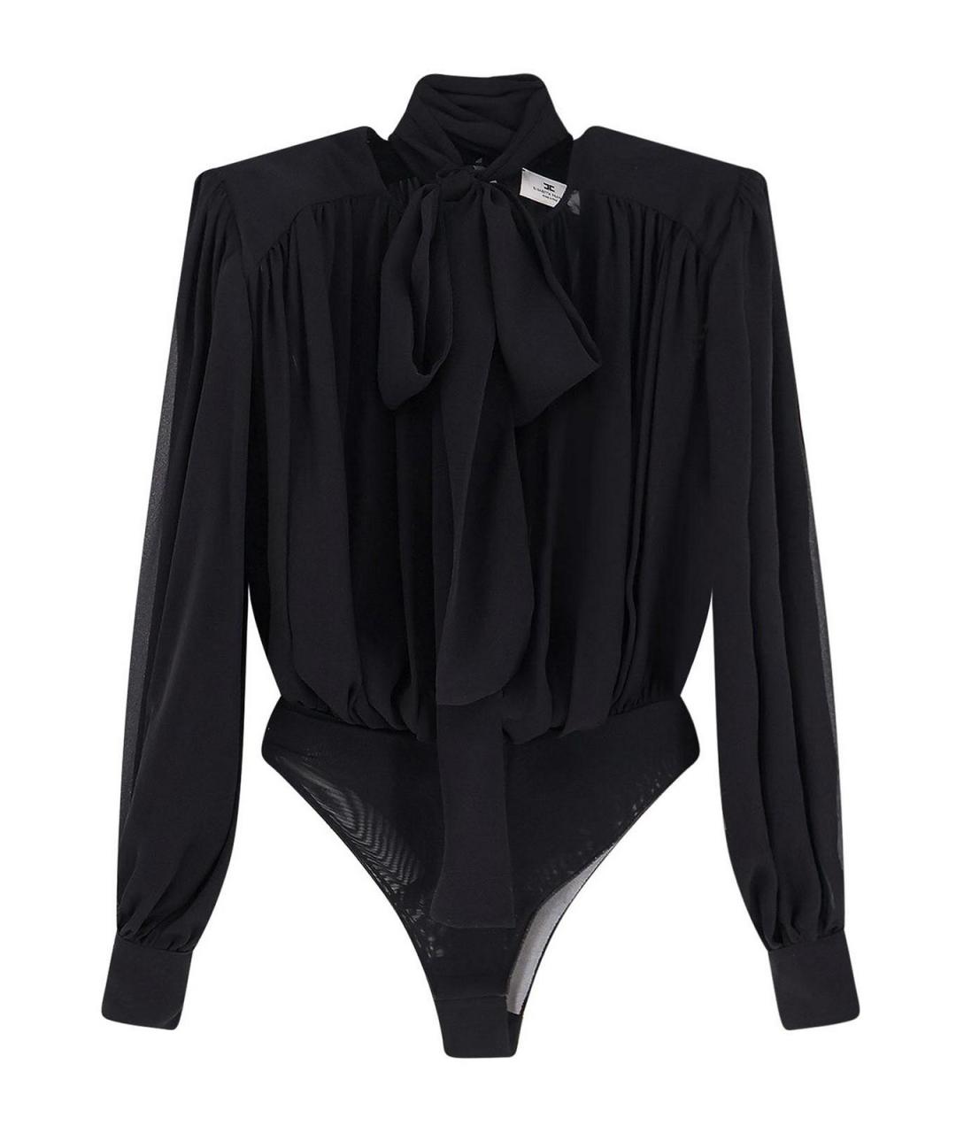 ELISABETTA FRANCHI Черное шелковое боди, фото 1