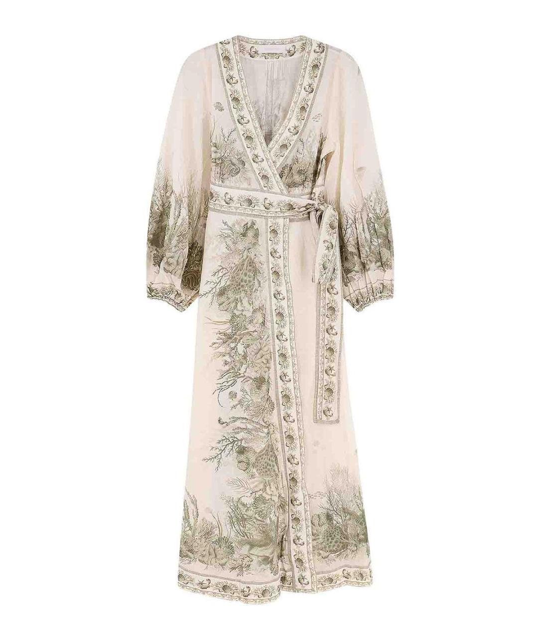 ZIMMERMANN Бежевое хлопковое повседневное платье, фото 1