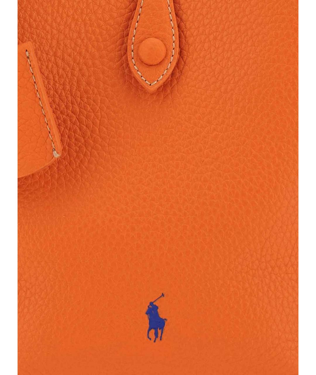 POLO RALPH LAUREN Оранжевая кожаная сумка через плечо, фото 4