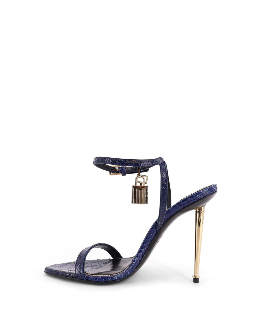 TOM FORD Синие кожаные босоножки, фото 3