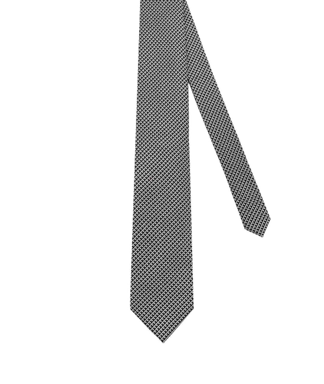 TOM FORD Серый шелковый галстук, фото 2